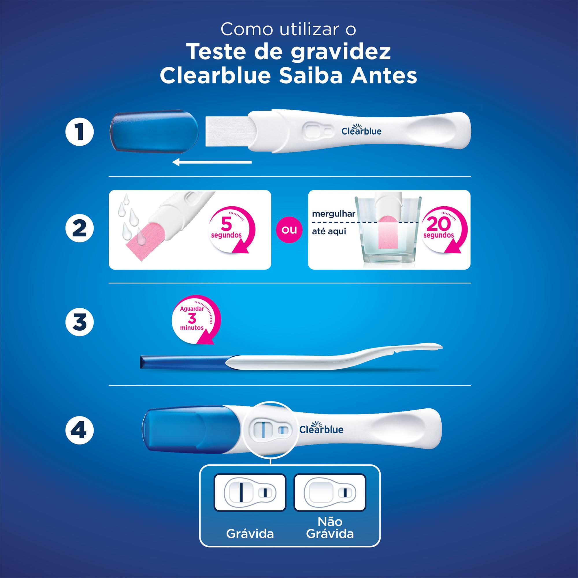 Teste de Gravidez Clearblue Resultado 6 Dias Antes 1 Unidade