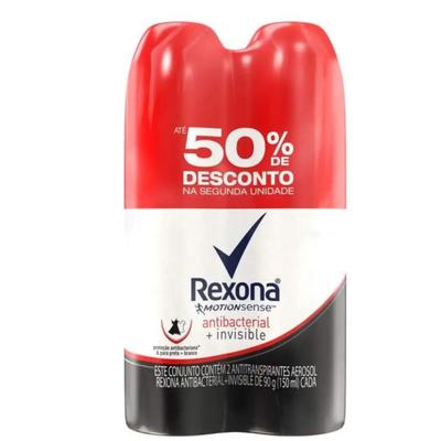 DESODORANTE REXONA ANTIBACTERIAL INVISIBLE FEMININO AEROSSOL 250ML - REXONA